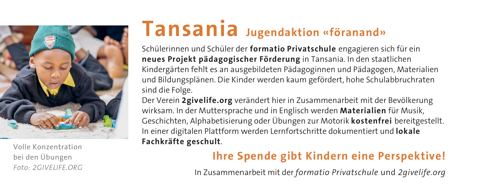Gemeinsam Zukunft gestalten - Jugendaktion Föranand